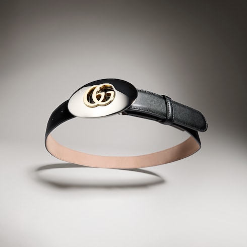 Belt with Double G plaque buckle