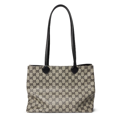 Gucci NY ミディアム トートバッグ ・ベージュ＆ブラック GGキャンバス