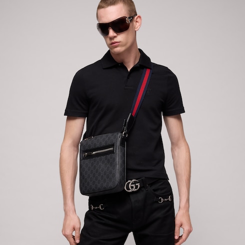 Bolso mensajero pequeño GG Black