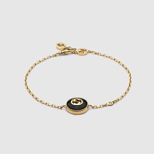グッチ インターロッキング〕18K チェーン ブレスレット ・18K