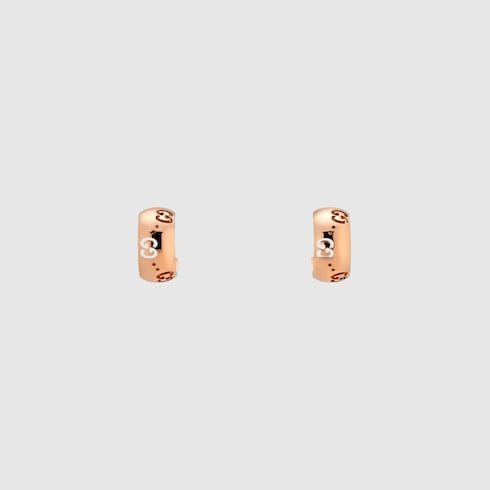 アクセサリー *GUCCI*/ logo foop earring /Ag925/No1542 Icon 18k GG hoop earrings in 18k rose gold | GUCCI® US