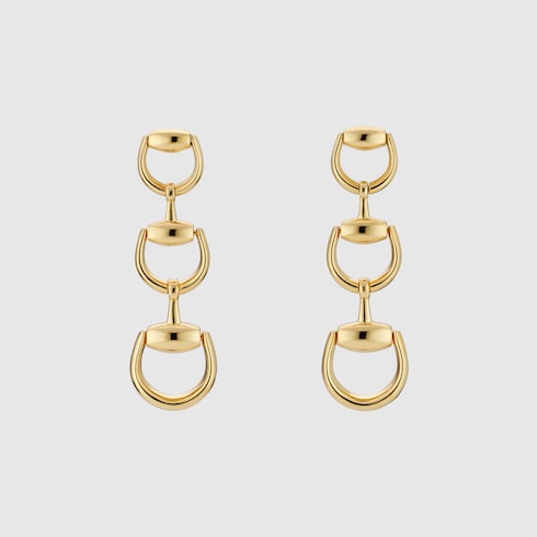 GUCCI ピアス Gucci Horsebit 18k drop earrings in 18k yellow gold | GUCCI® US