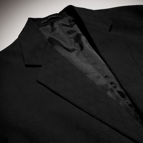 GG wool single-breasted jacket