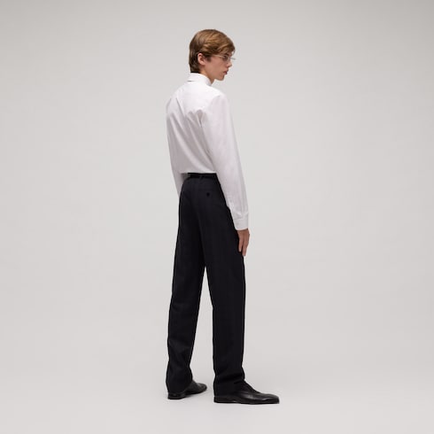 Chemise en jacquard de popeline de coton à rayures