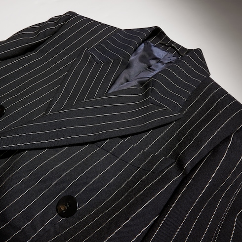 Pinstripe silk wool jacket
