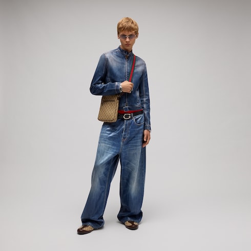 Giacca in denim di cotone con spalmatura