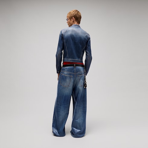 Giacca in denim di cotone con spalmatura