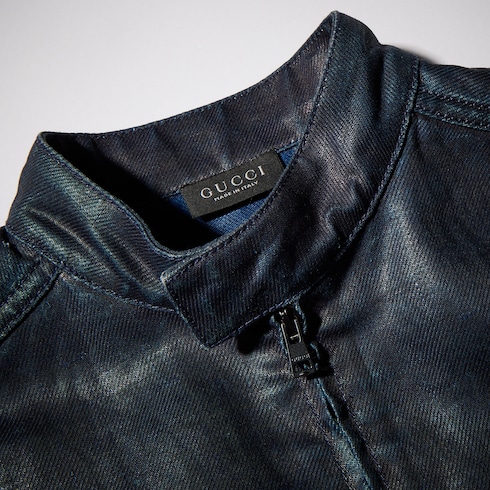 Giacca in denim di lino délavé