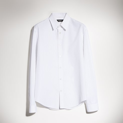Camisa de jacquard de popelina de algodón a rayas