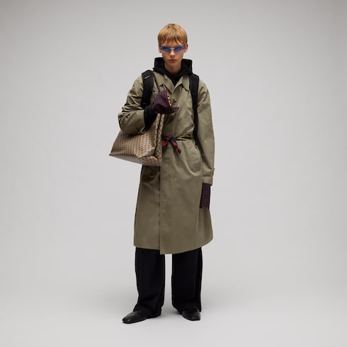 Compact cotton twill coat