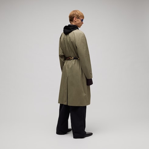 Compact cotton twill coat