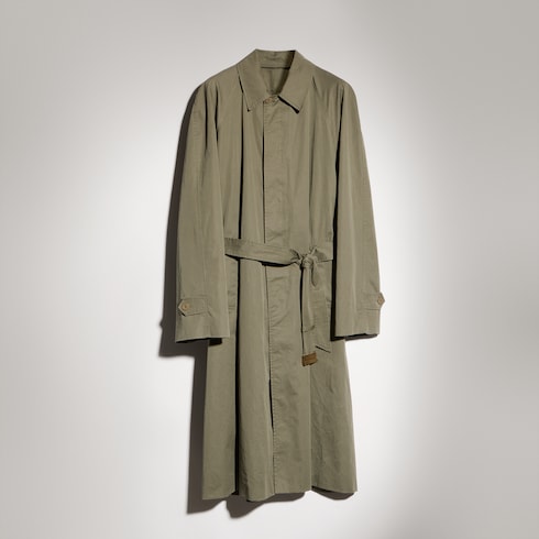 Compact cotton twill coat