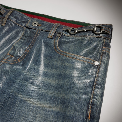 Pantalones de denim de algodón con revestimiento