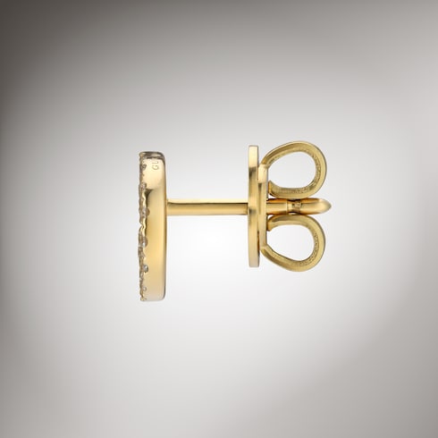 مسامير Gucci Interlocking ألماس ذهب 18