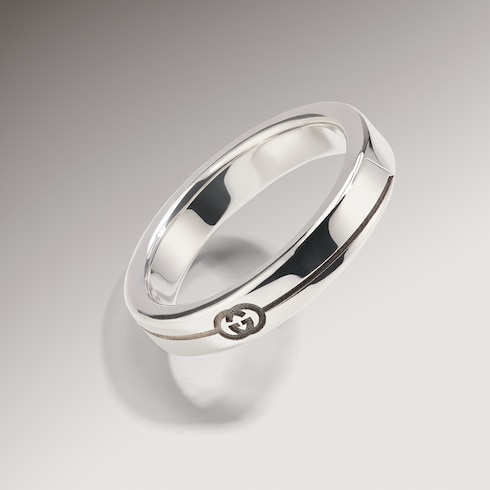 Bague fine à détail GG enlacés diagonal