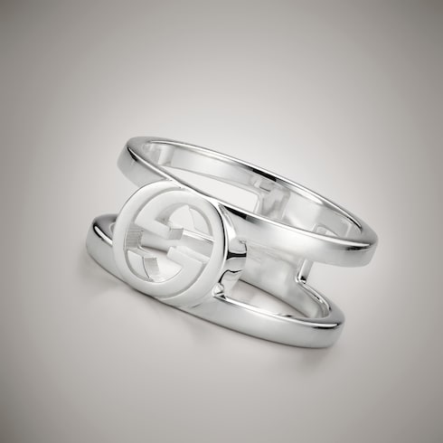 Anillo ancho Gucci Interlocking