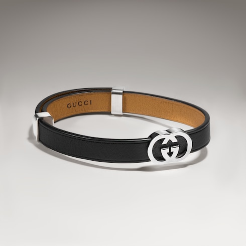Bracelet Gucci Interlocking en cuir