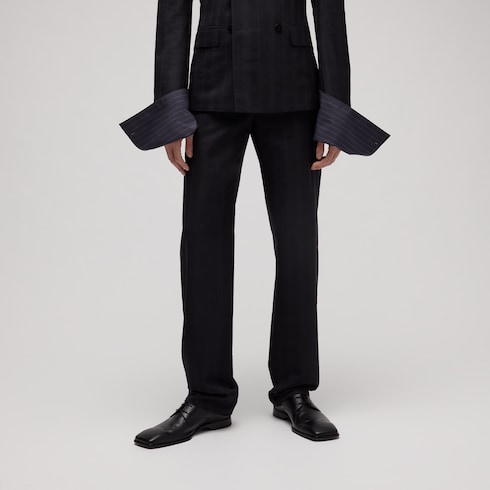 Checked wool pants with Gucci fil coupé