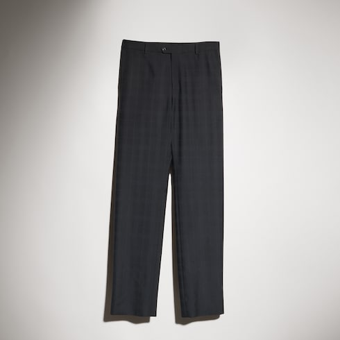 Checked wool pants with Gucci fil coupé