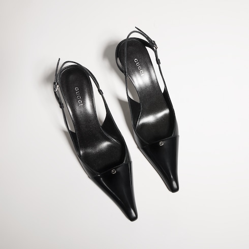 Women's slingback with Interlocking G details