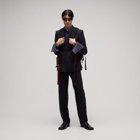 Giacca in lana a quadri con fil coupé Gucci