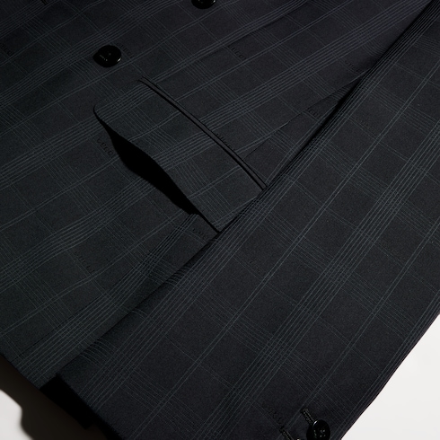 Veste en laine à carreaux avec Gucci fil coupé