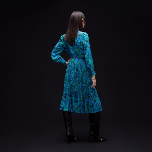 Chemise en crêpe de chine en soie imprimée
