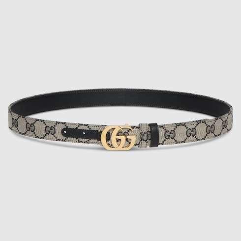 Reversible Cut GG Marmont belt in beige and black GG canvas