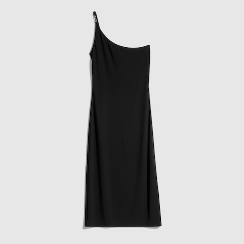 Viscose crêpe jersey one shoulder dress