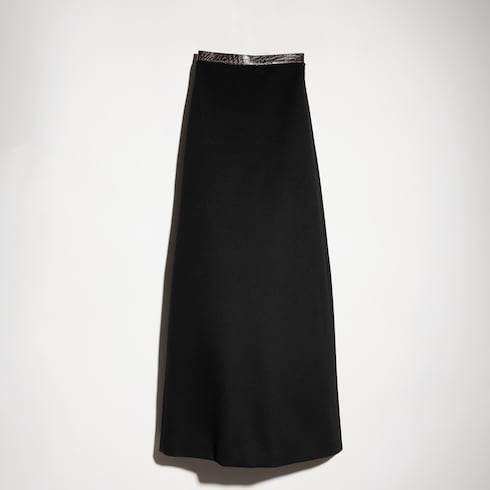 Cashmere wool long skirt