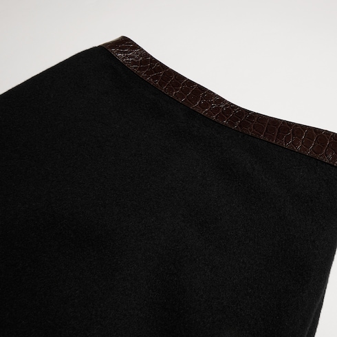 Cashmere wool long skirt