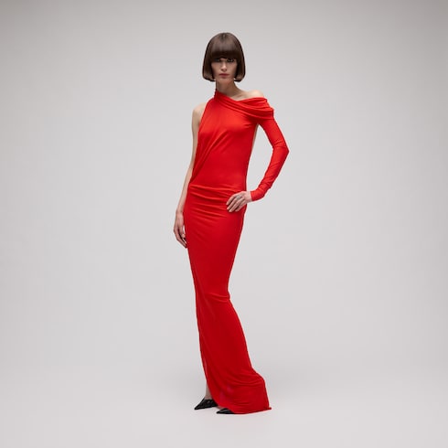 Robe longue en jersey de crêpe de viscose