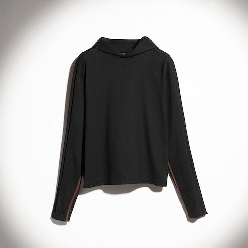 Cotton jersey hooded sweatshirt