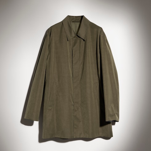 Technical cotton twill coat