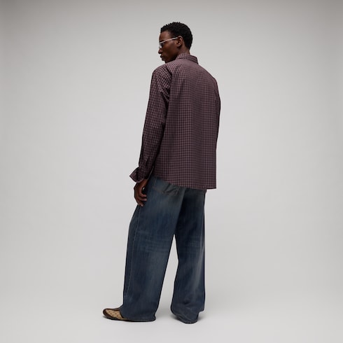 Checked washed cotton shirt