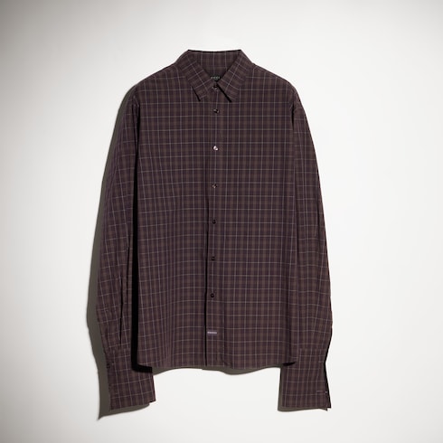 Checked washed cotton shirt