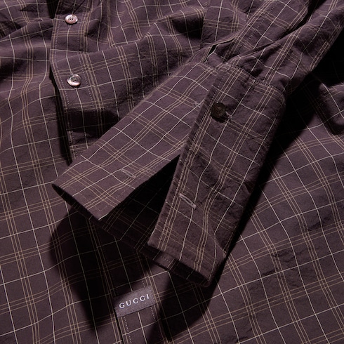 Checked washed cotton shirt