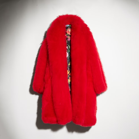 Manteau long en shearling doux
