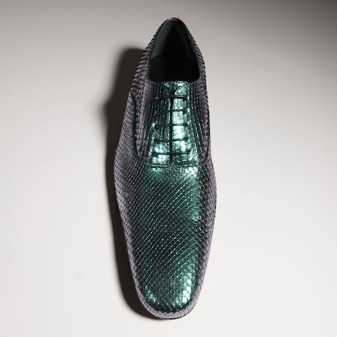 Men's python lace-up shoe