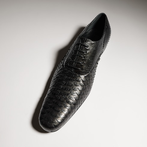 Men's python lace-up shoe