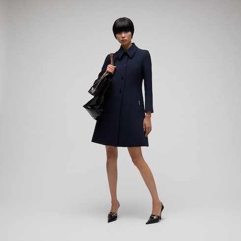 Manteau en laine natté avec Mors