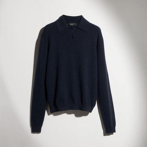 Knit cashmere sweater with embroidery