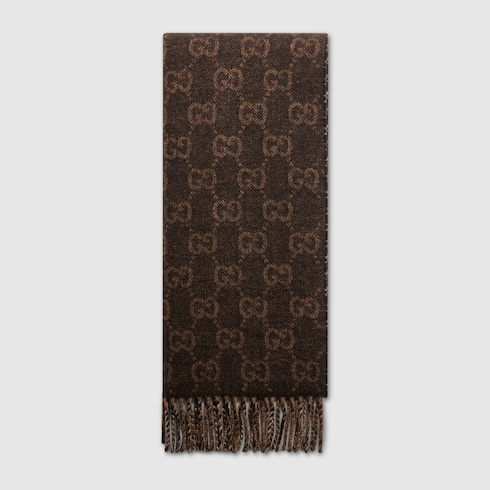 GUCCI リバーシブル ウールカシミア スカーフ