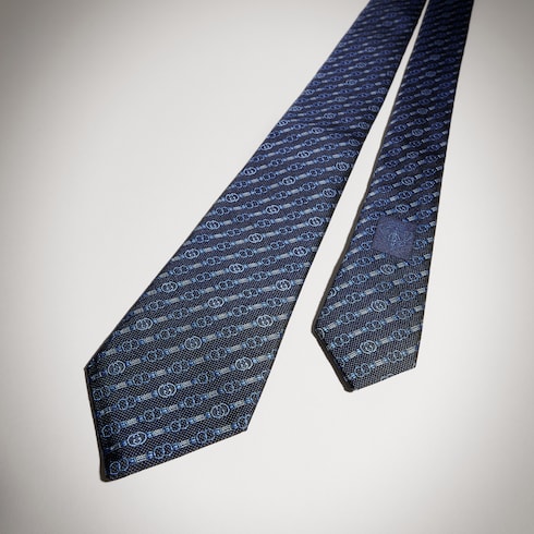 Krawatte aus Seidenjacquard-Gürtel mit GG
