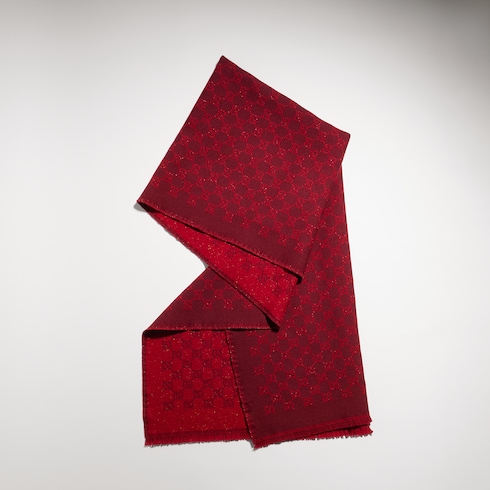 Schal aus GG Wolle, Viskose und Lame-Jacquard