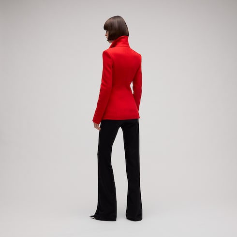 Double-breasted wool polyamide coat