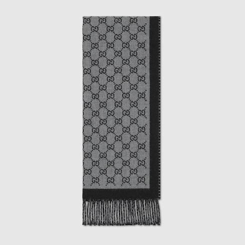 Bufanda de jacquard de lana con GG