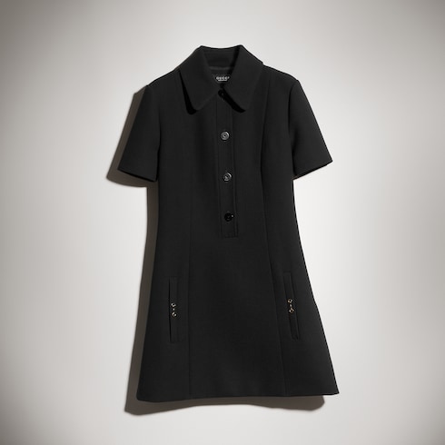 Polo vestido de crepé de lana con Horsebit