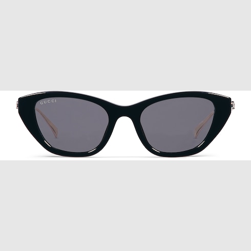 Cat eye frame sunglasses in black | GUCCI® US