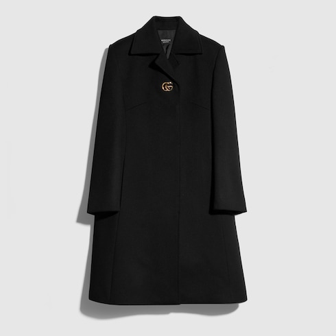 GUCCI　グッチ　ピーコート　ウールコート　ダブルコート　38 ダブルGボタン付きウールコート ・ブラック | GUCCI公式